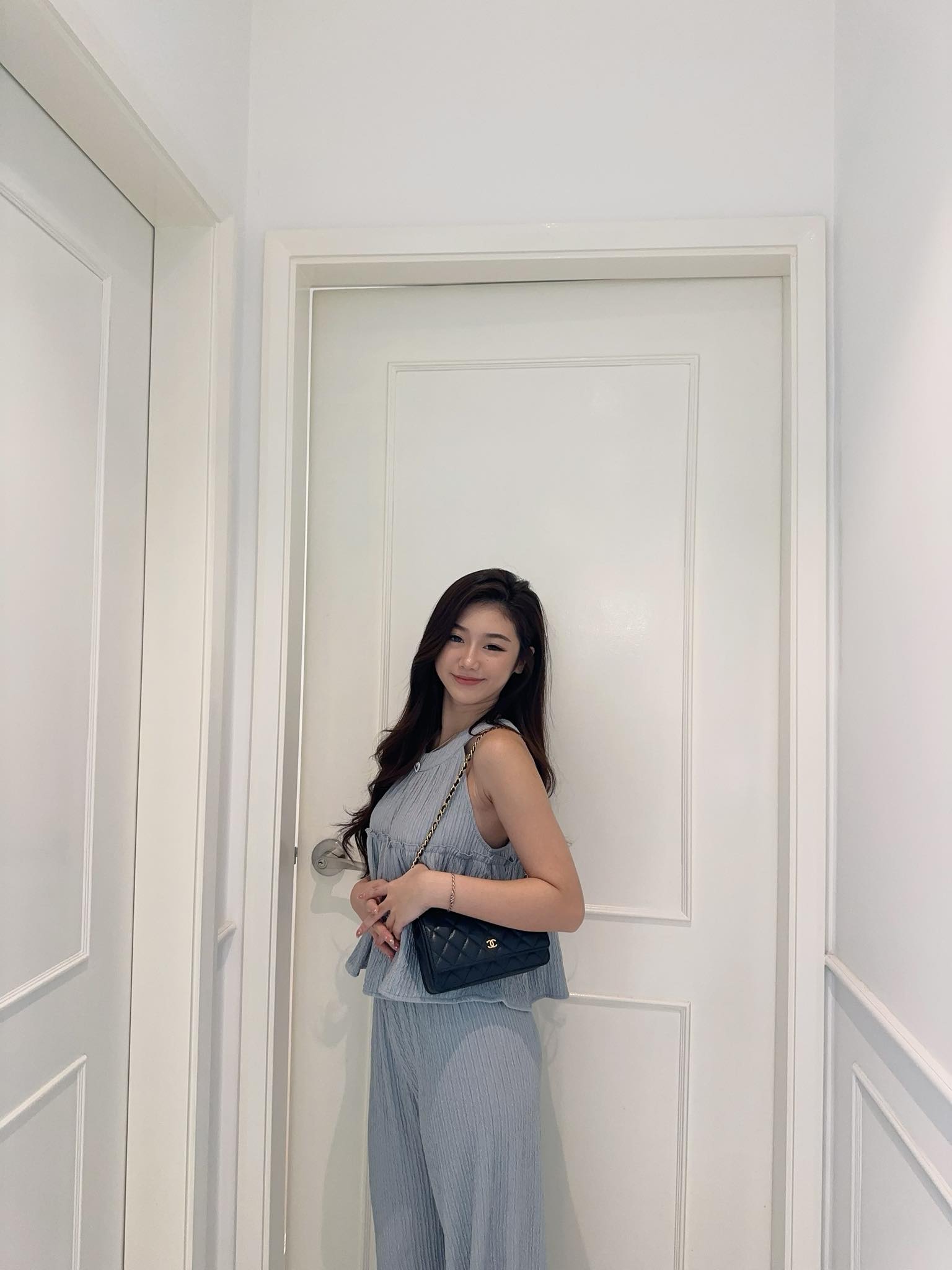 Halter Flare Blouse & Pants Set