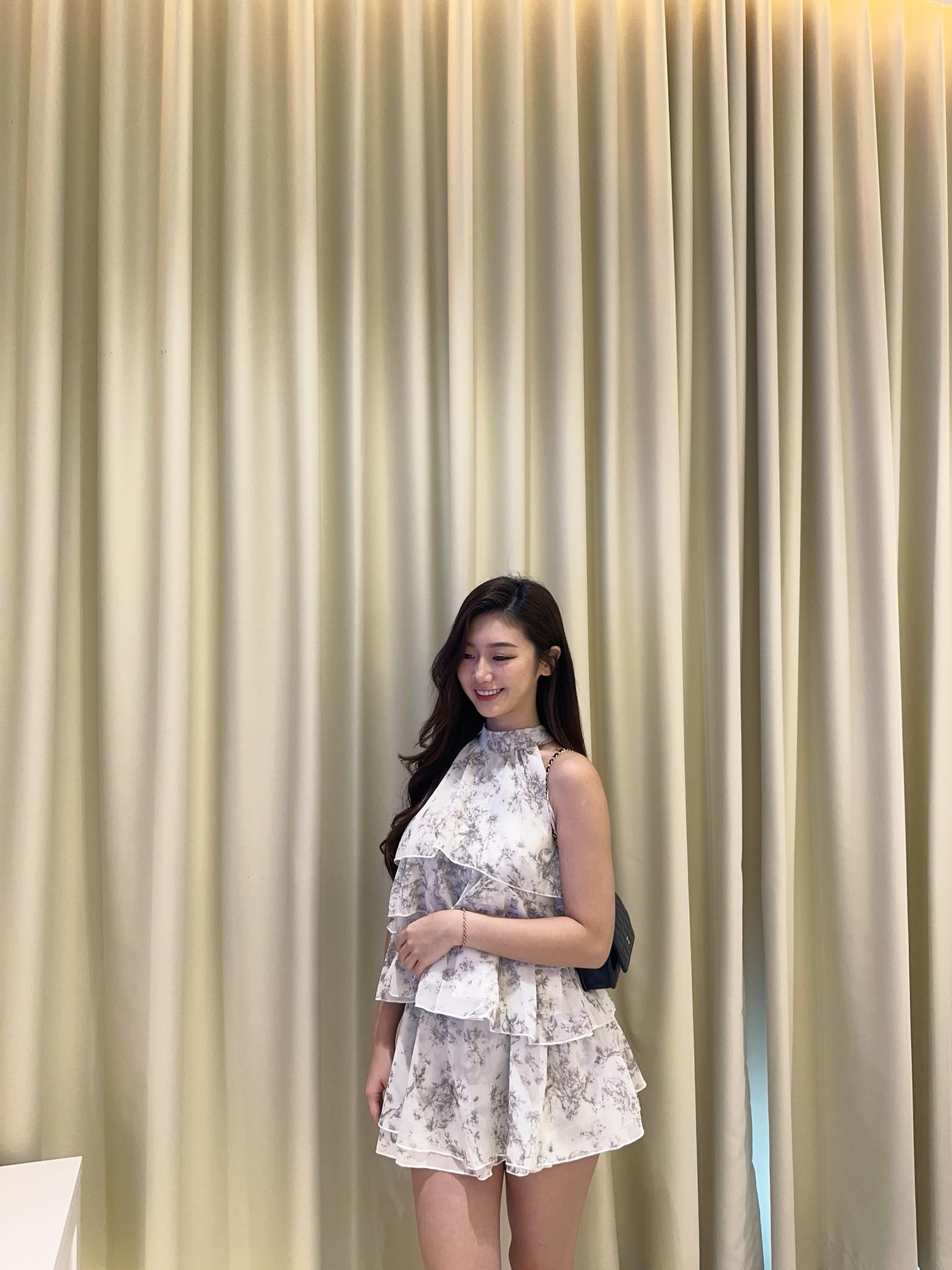 Ink Printed Halter Top & Bottom Set