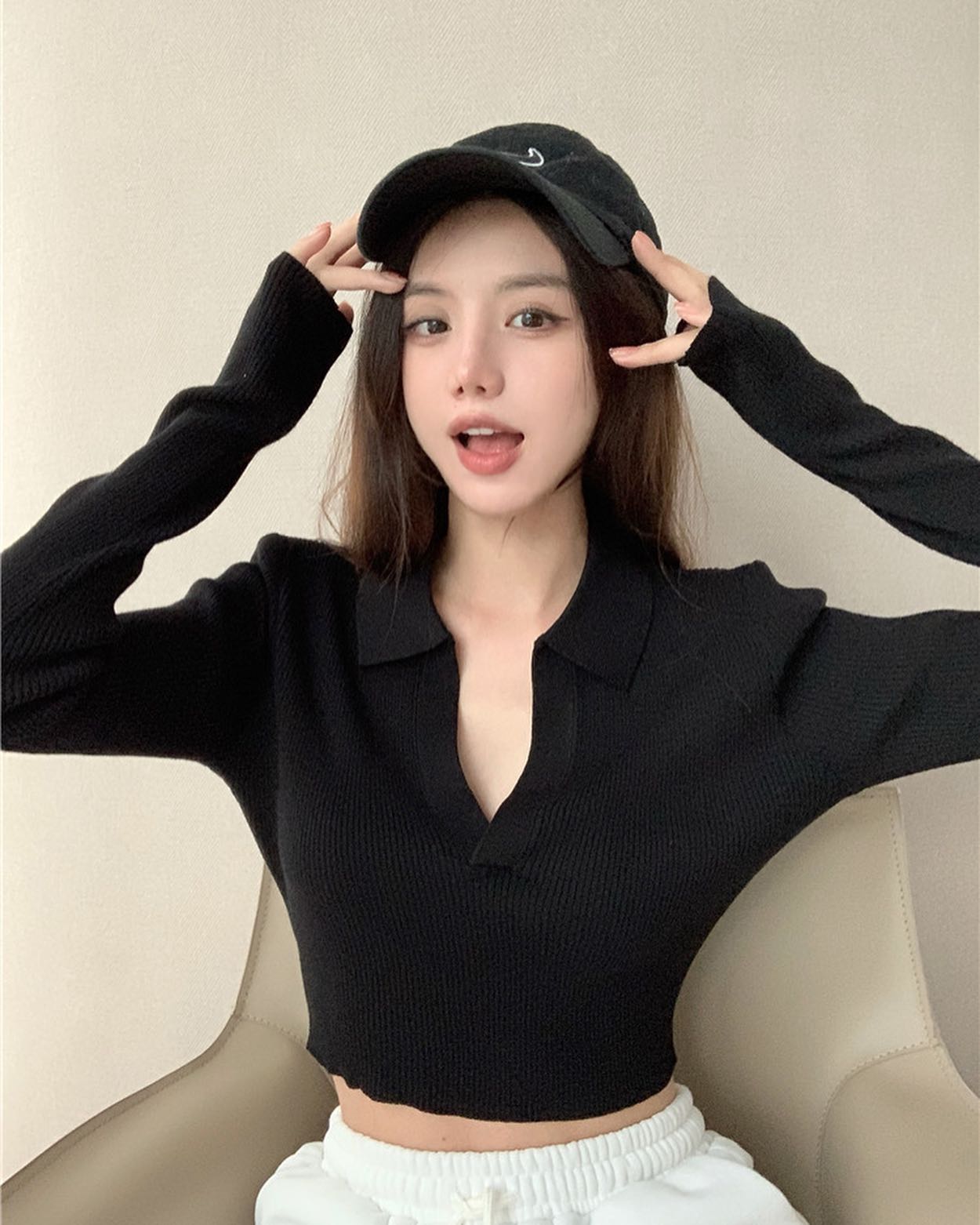 Polo long sleeve top