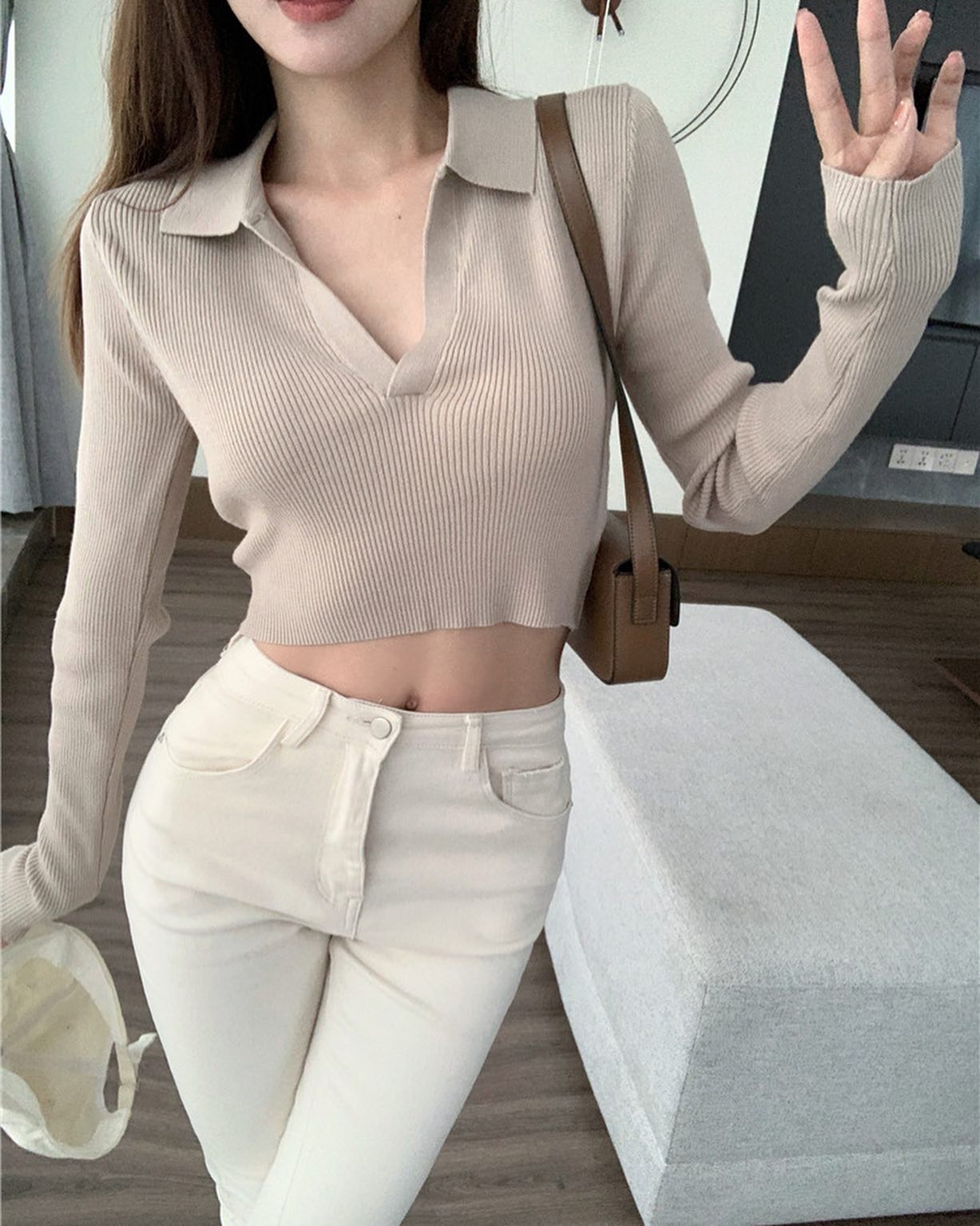 Polo long sleeve top