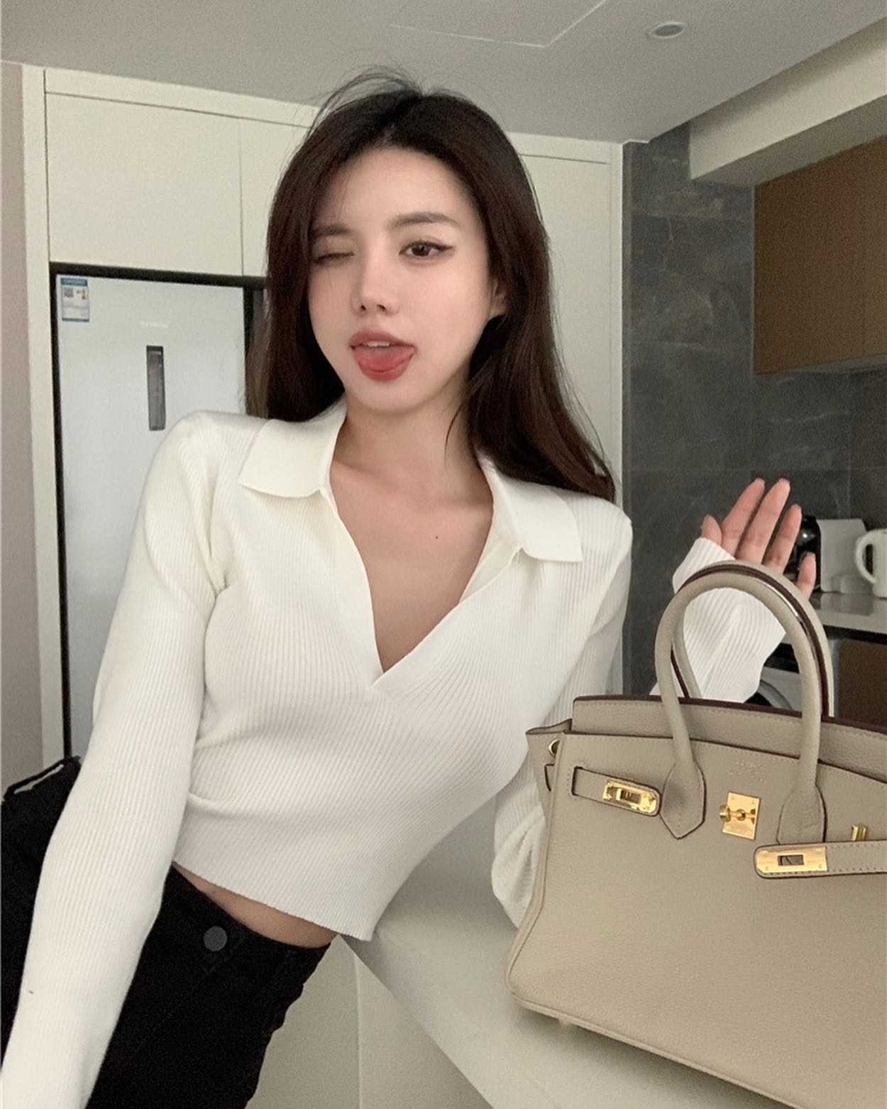 Polo long sleeve top