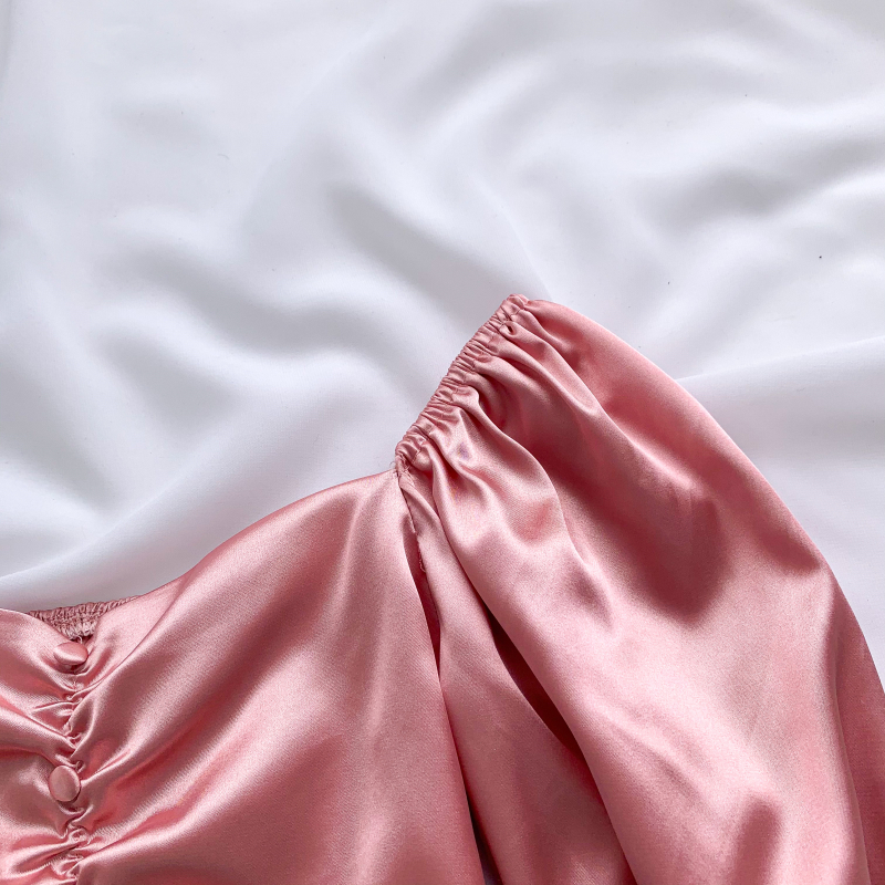 Satin Puffy Sleeve Blouse (CNY2101)