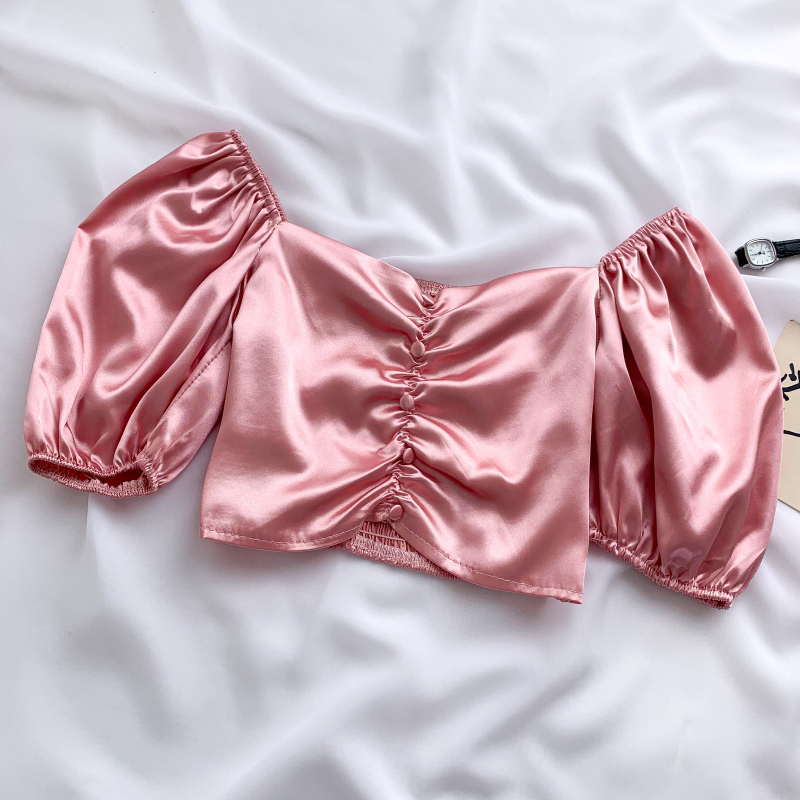 Satin Puffy Sleeve Blouse (CNY2101)