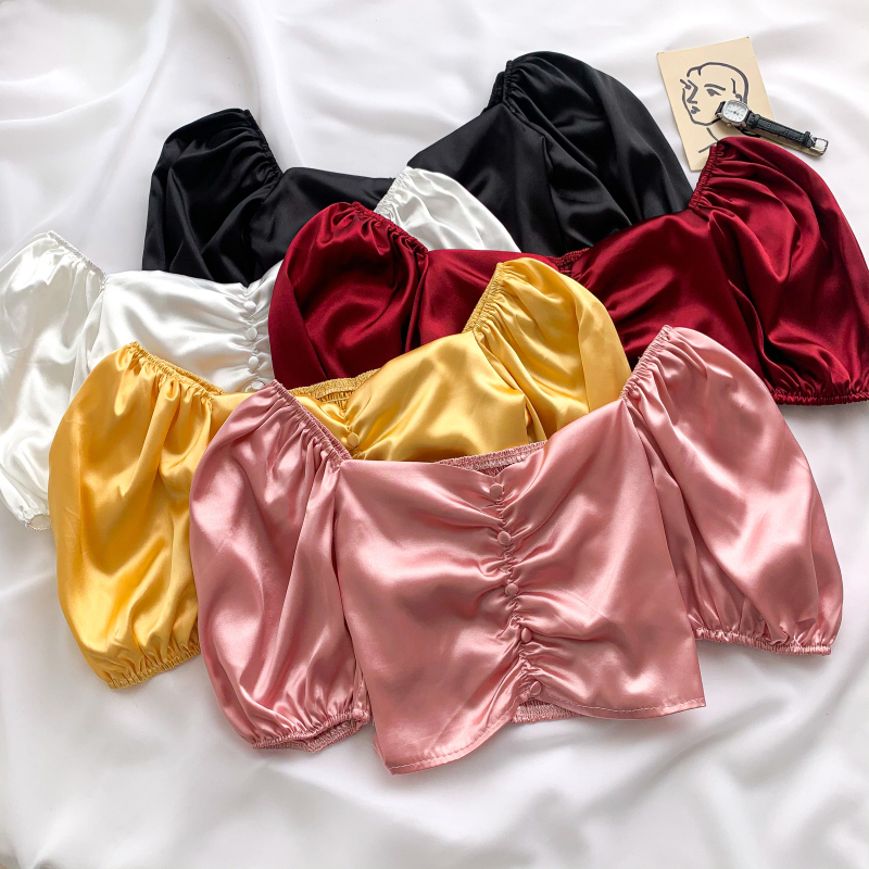 Satin Puffy Sleeve Blouse (CNY2101)