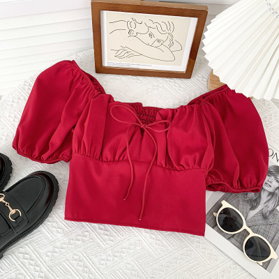 Short Sleeve Crop Top Blouse (CNY2102)