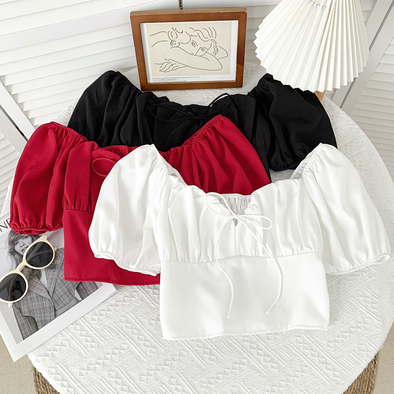 Short Sleeve Crop Top Blouse (CNY2102)