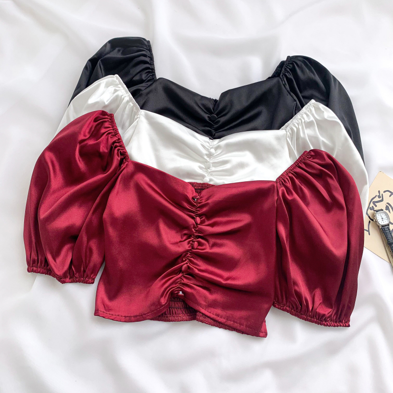 Satin Puffy Sleeve Blouse (CNY2101)