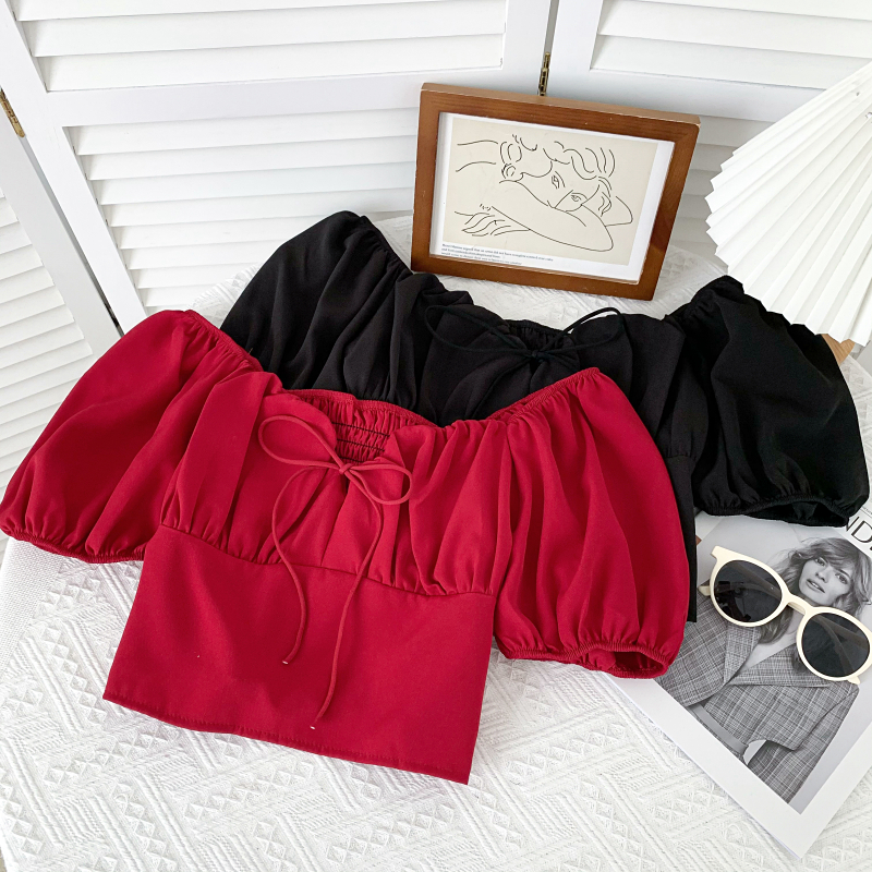 Short Sleeve Crop Top Blouse (CNY2102)