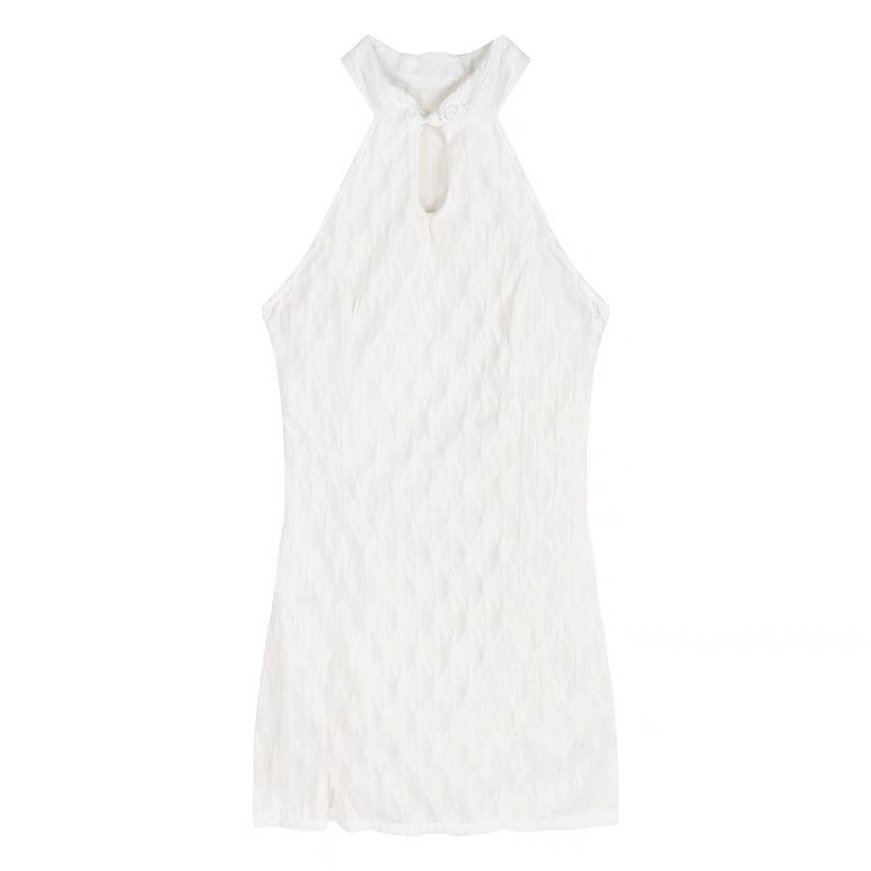 White Sleeveless Cheongsam