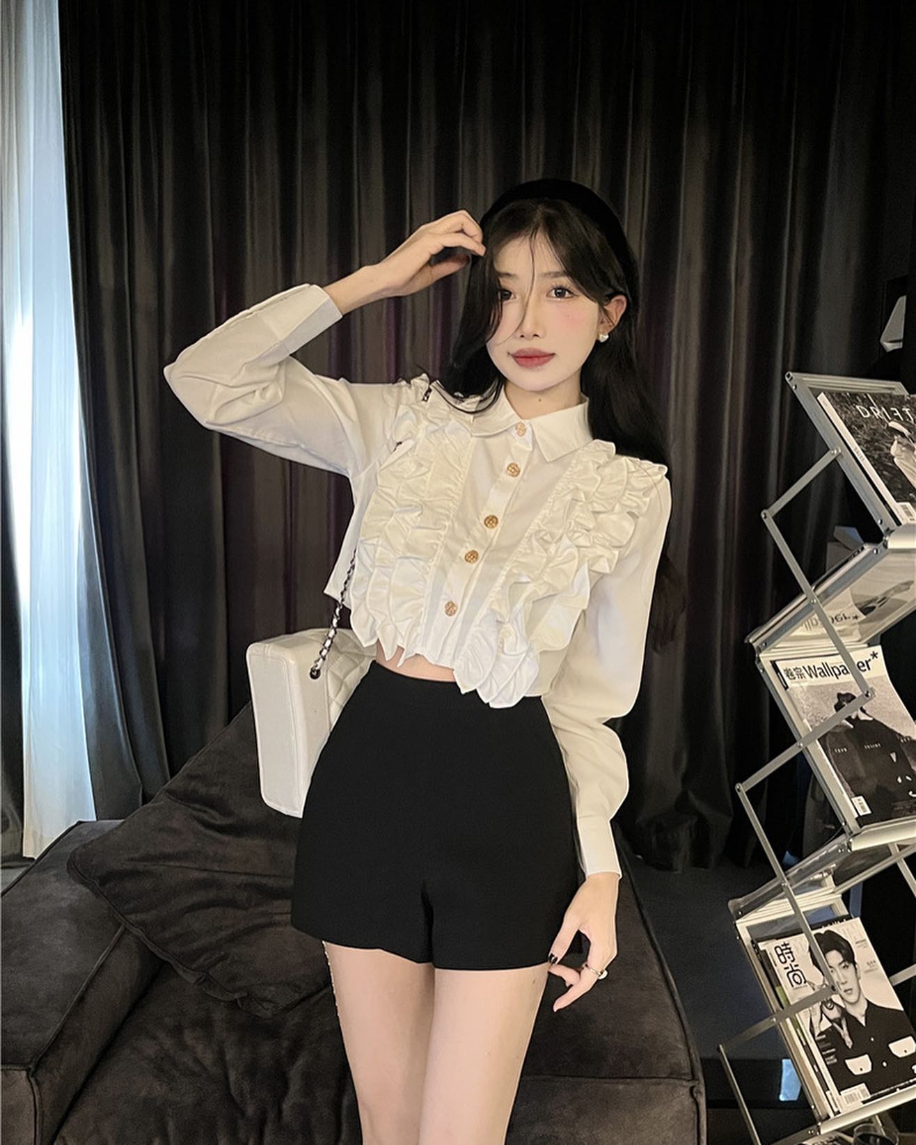 Ruffle Long Sleeve Shirt