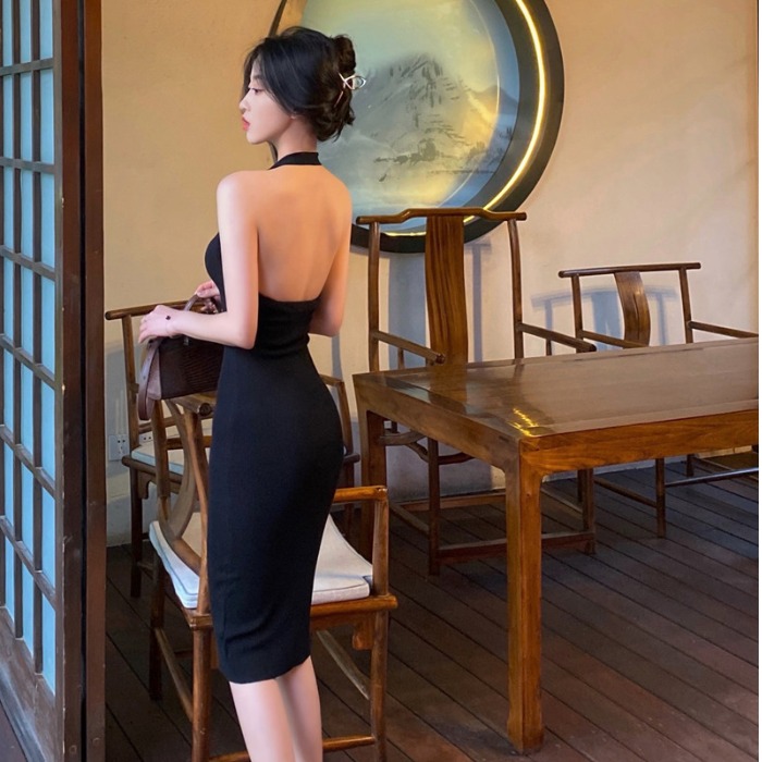 Halter Neck Knitted Dress