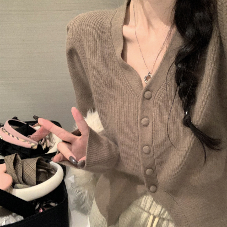 V Neck Long Sleeve Button Blouse