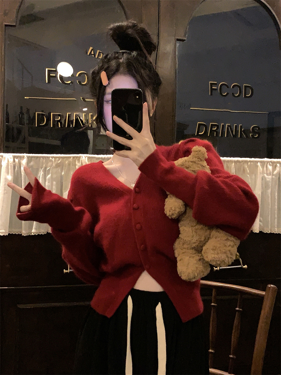 V Neck Long Sleeve Button Blouse