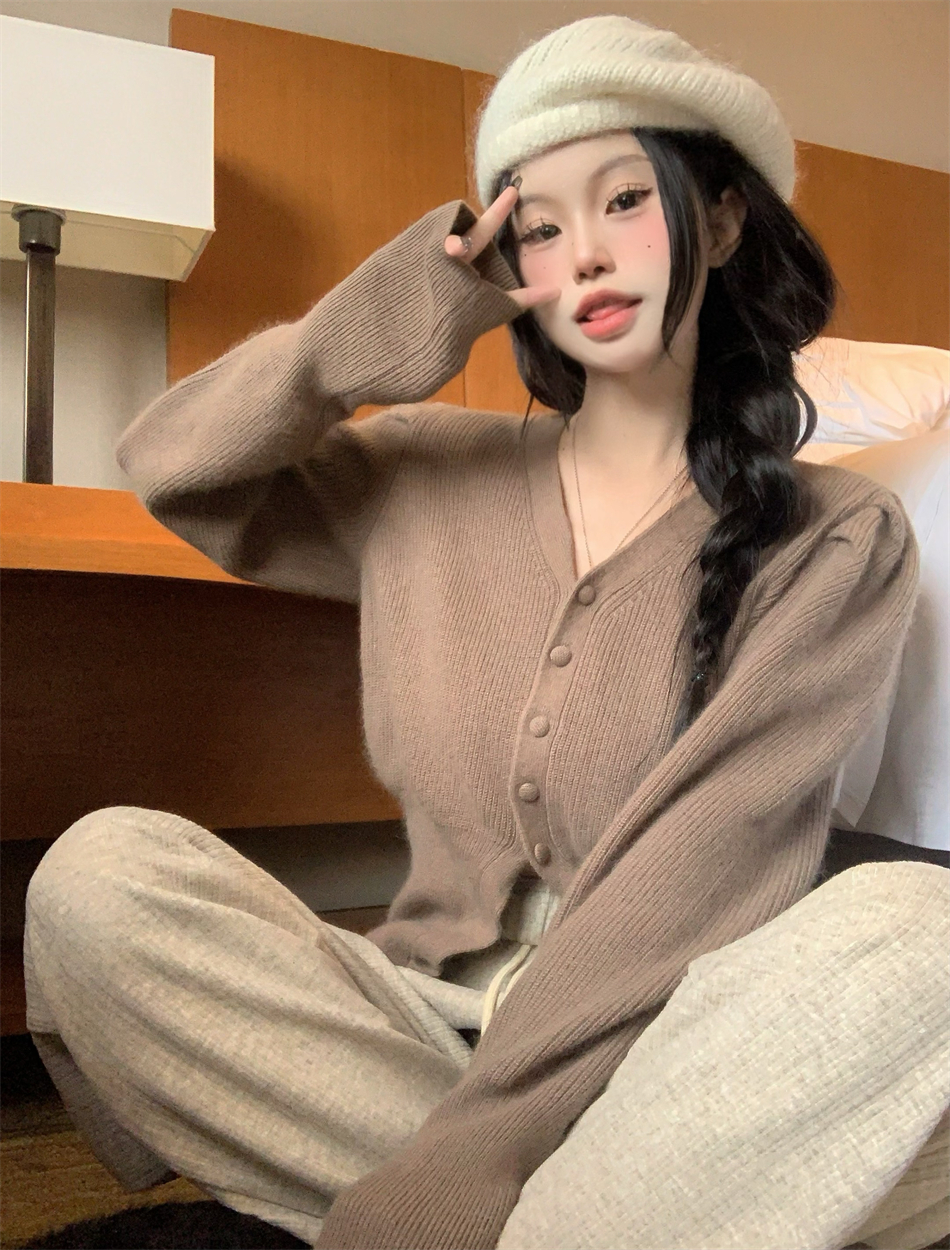 V Neck Long Sleeve Button Blouse