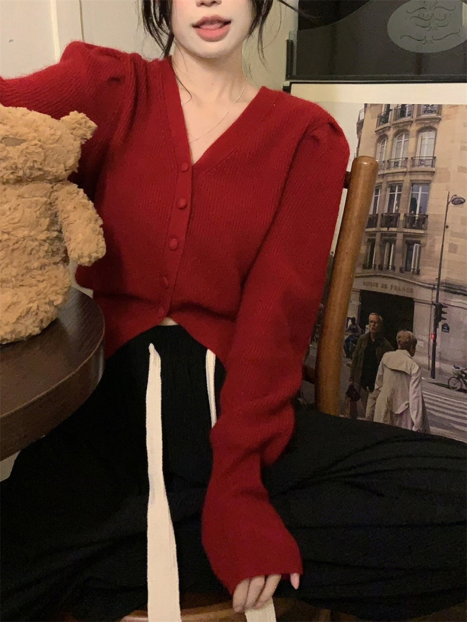 V Neck Long Sleeve Button Blouse