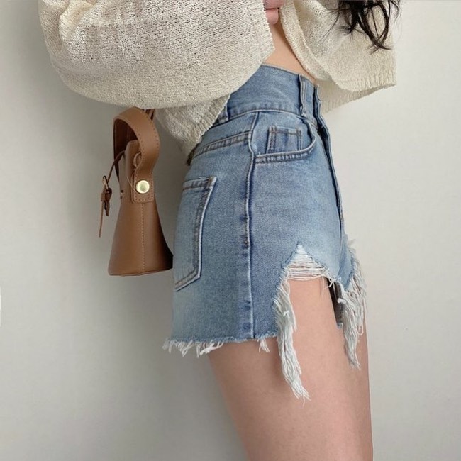 Thessa denim high waist shorts