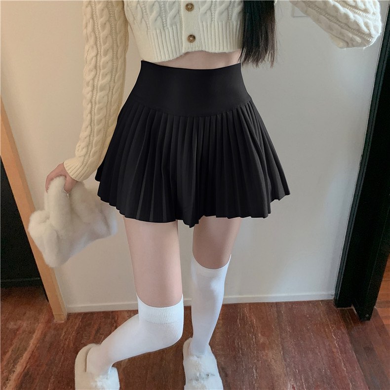 High Waist Pleated Skirt