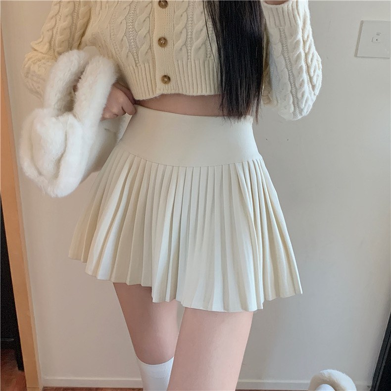 High Waist Pleated Skirt
