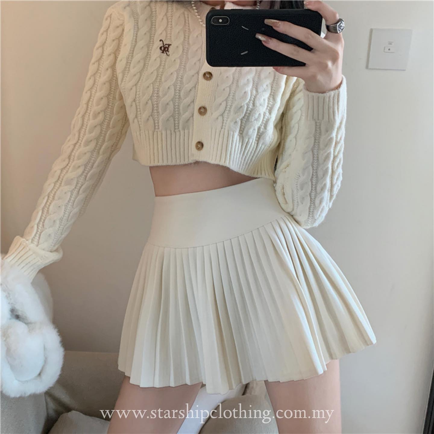 High Waist Pleated Skirt