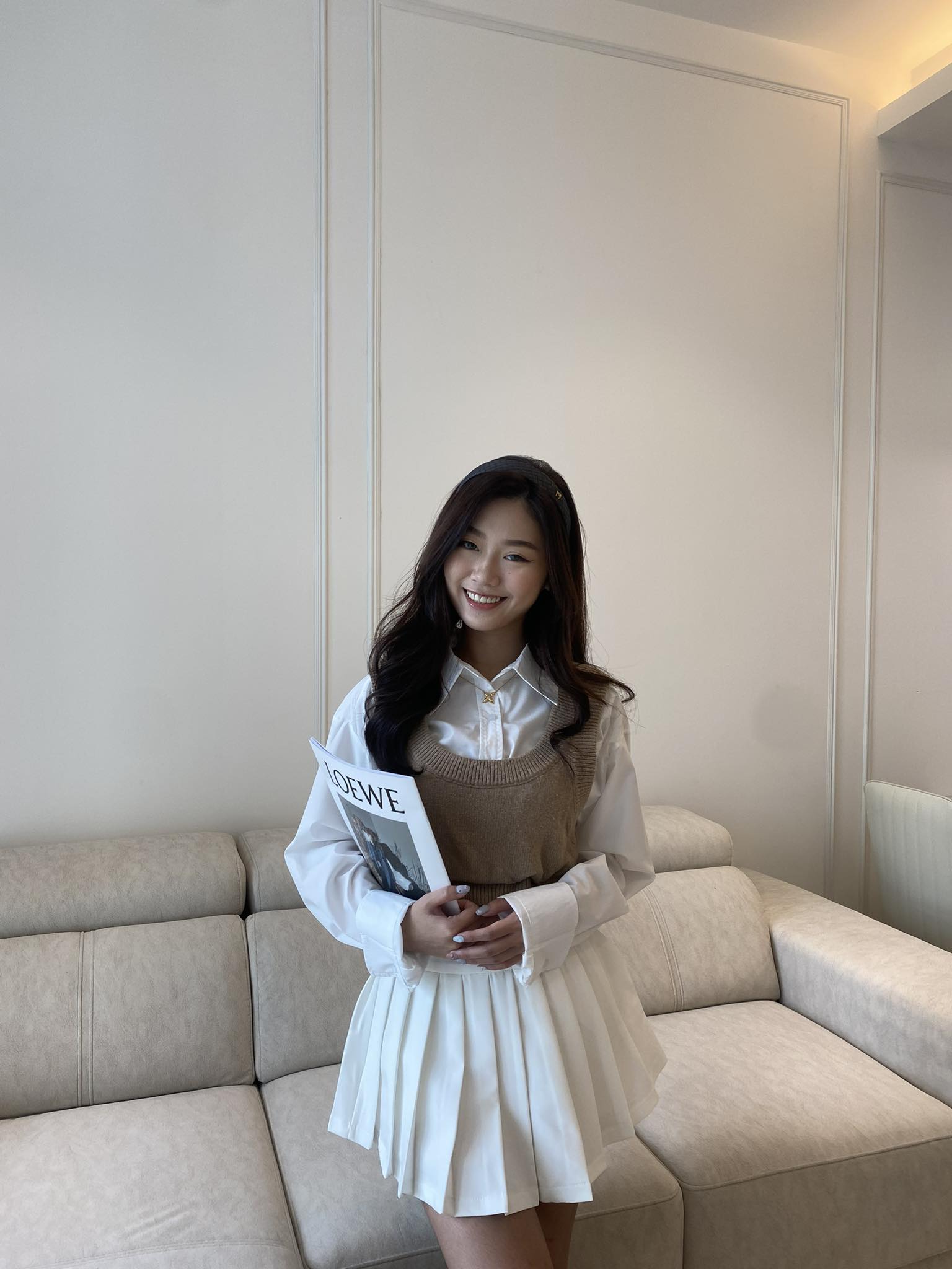 Knitted Vest Shirt w/ Tennis Skirt Set