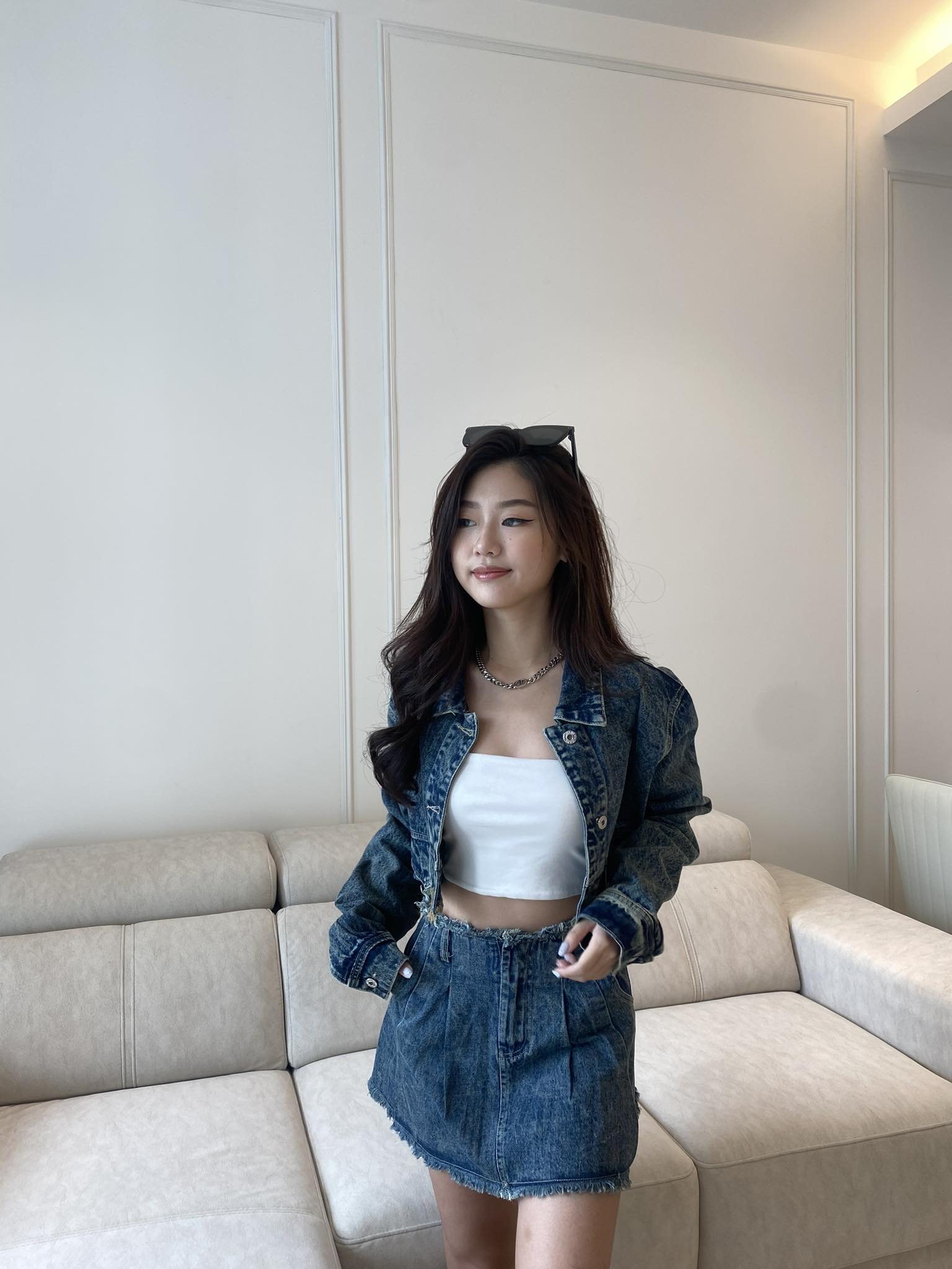 Denim Jacket & Skirt Set