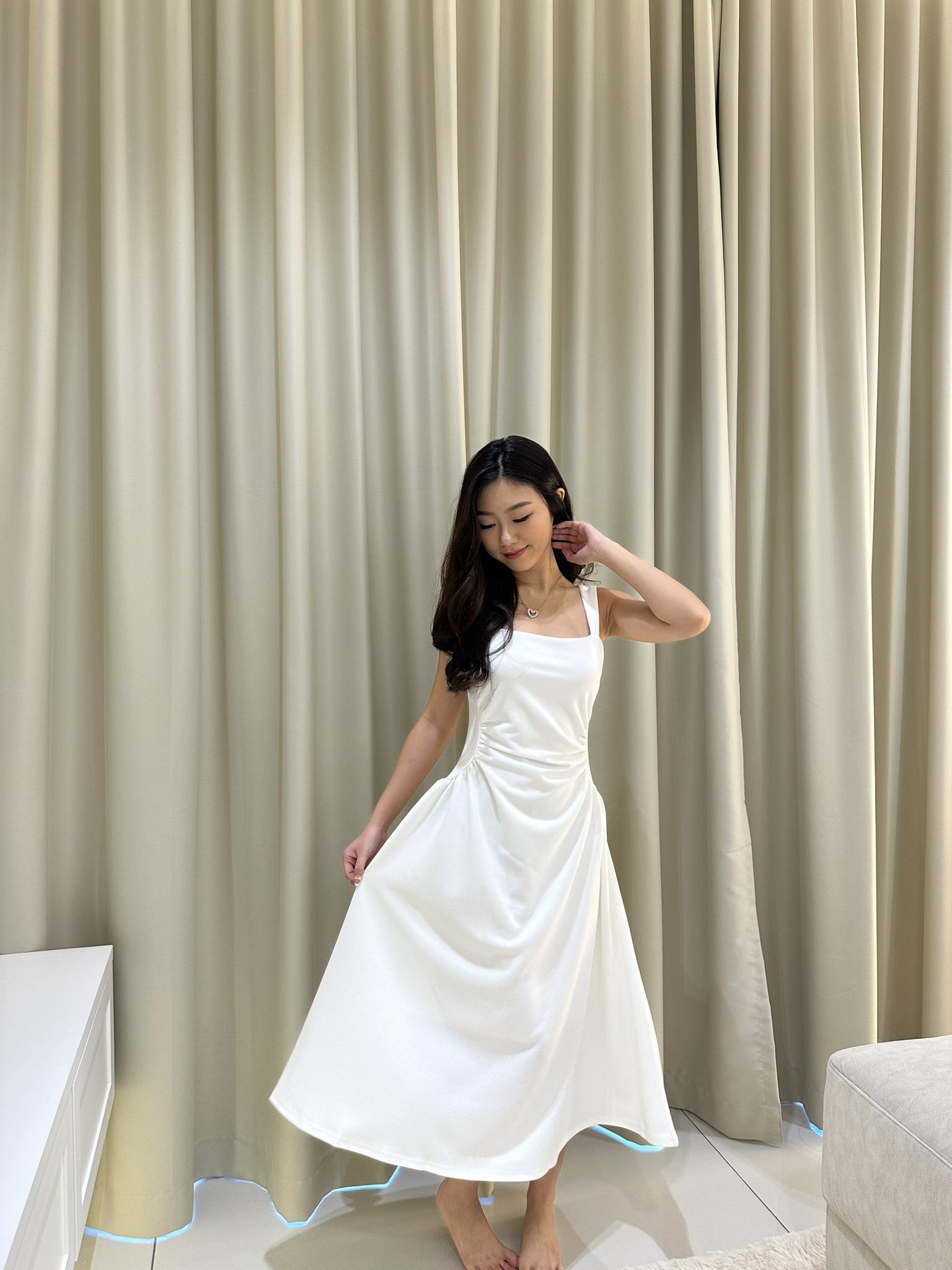 White Sleeveless Maxi Dress