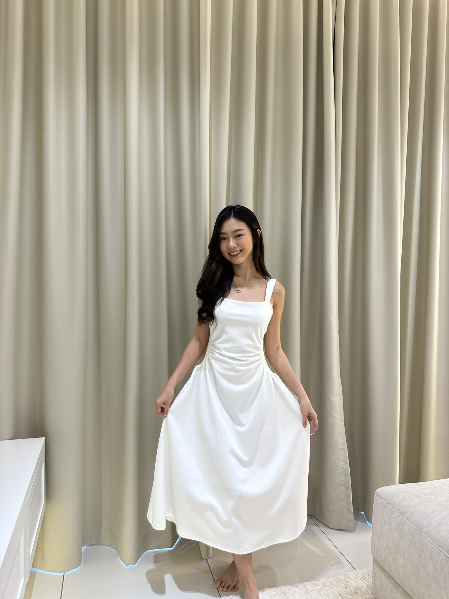 White Sleeveless Maxi Dress