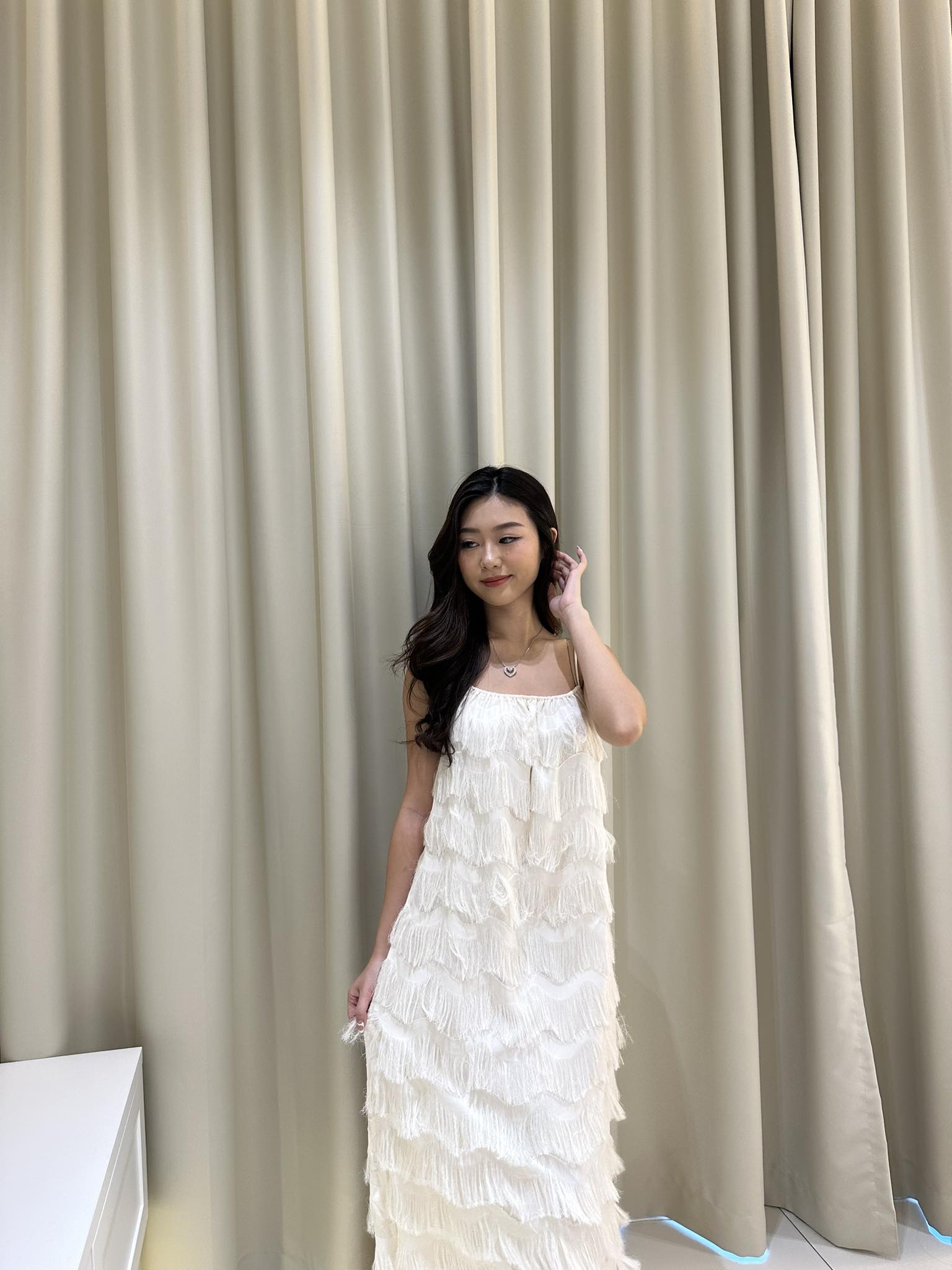 Feather Maxi Sleeveless Long Dress