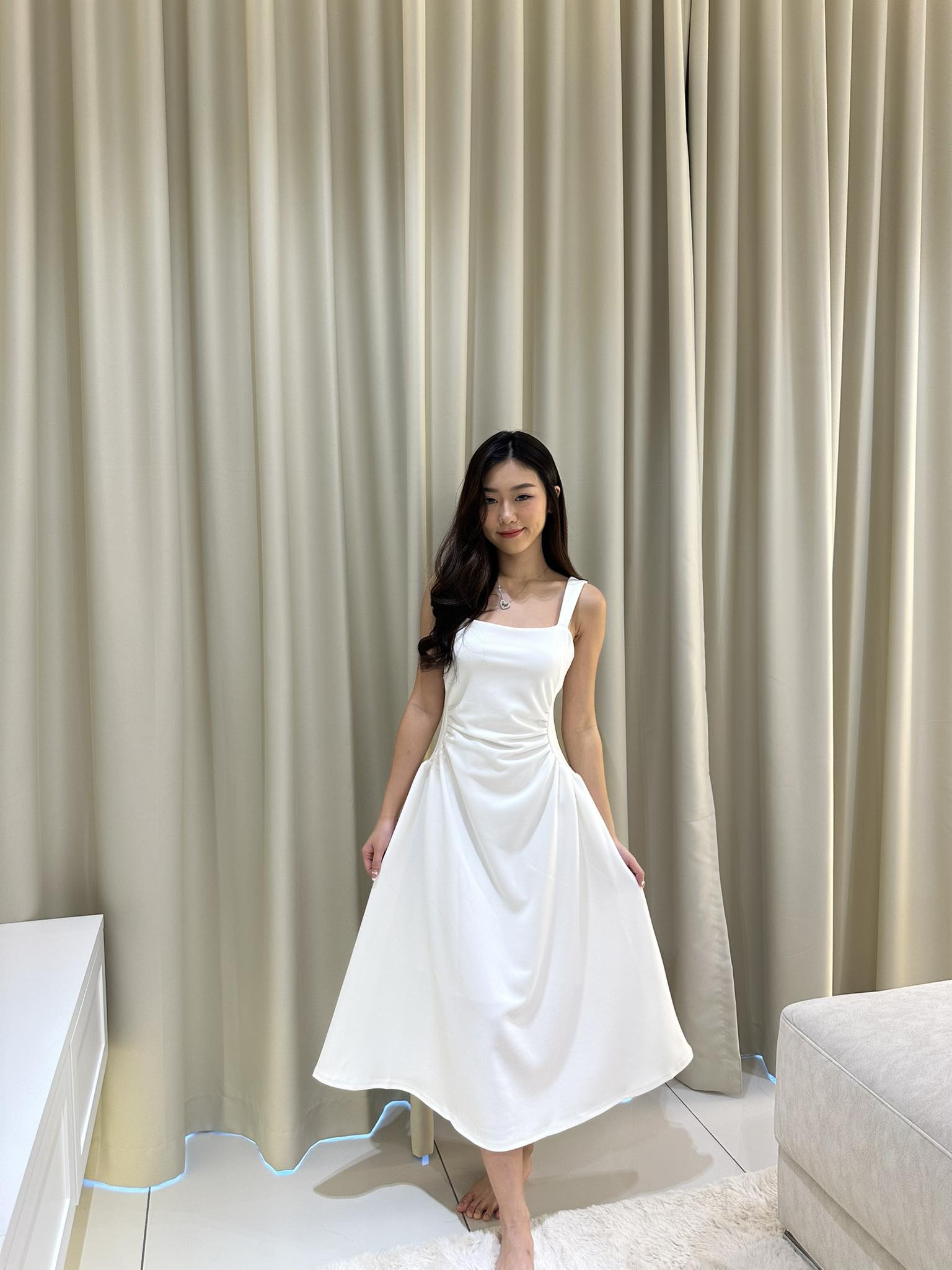 White Sleeveless Maxi Dress