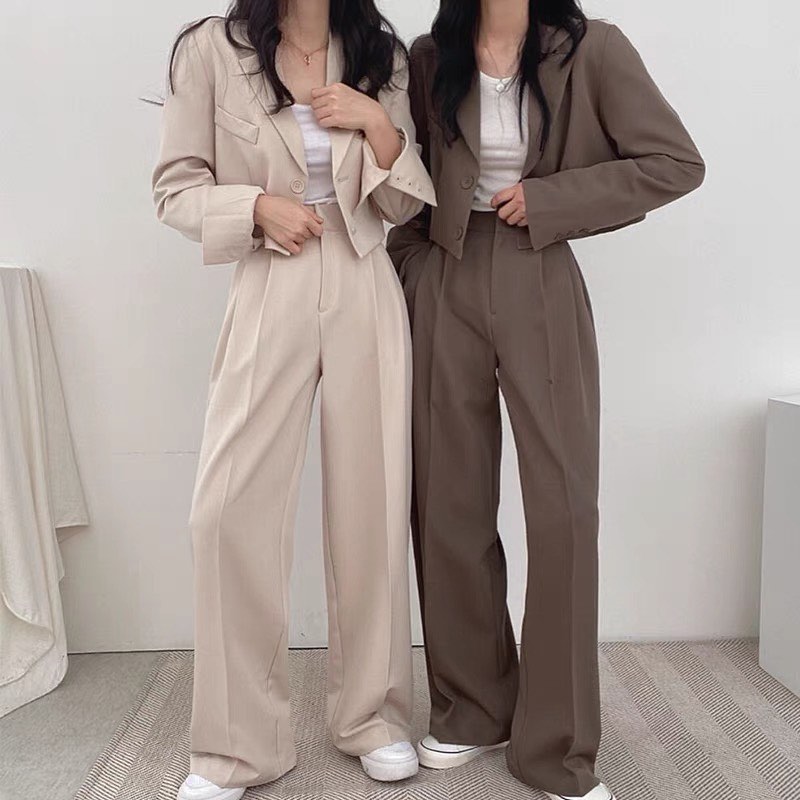 Crop suit & trouser set wear