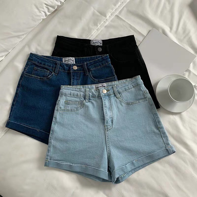 High waist denim shorts
