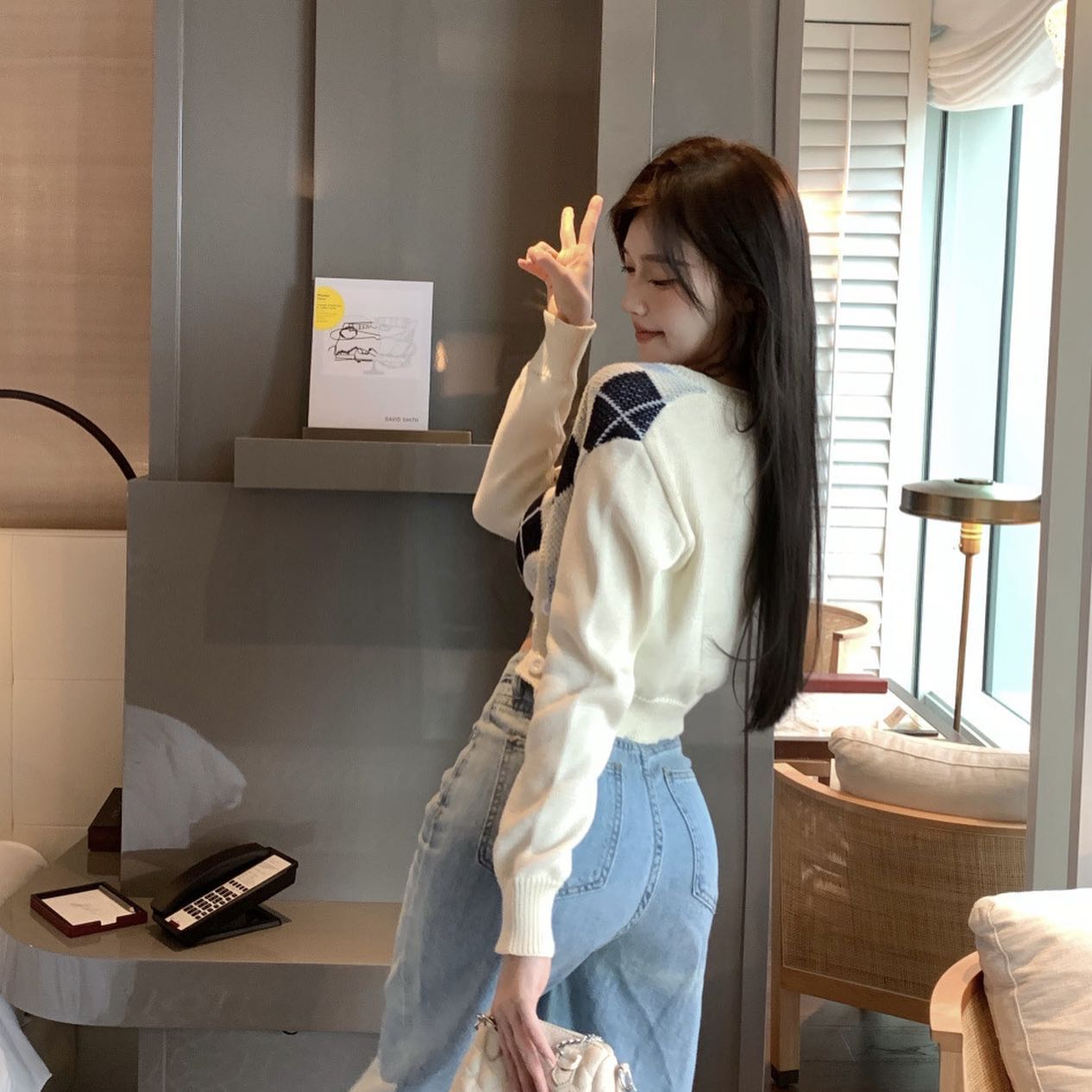 Knitted Scottish tube & cardigan set