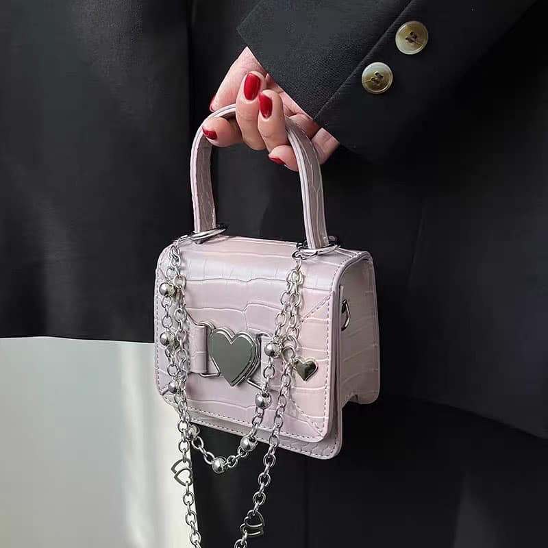 Mini Heart Chain Sling Bag
