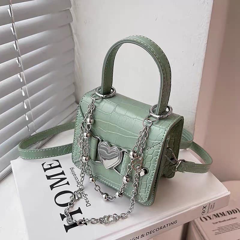 Mini Heart Chain Sling Bag