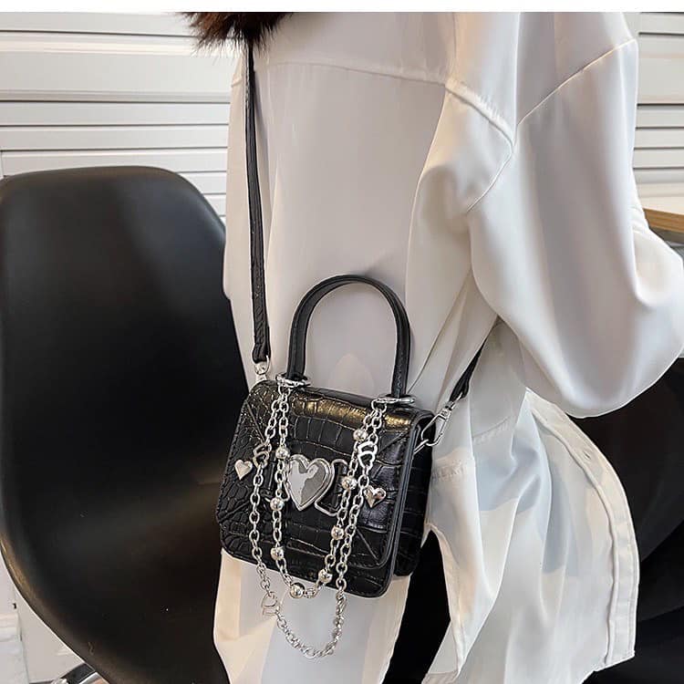 Mini Heart Chain Sling Bag