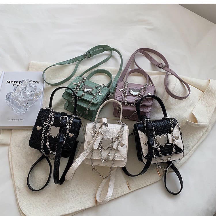 Mini Heart Chain Sling Bag