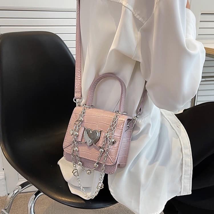 Mini Heart Chain Sling Bag