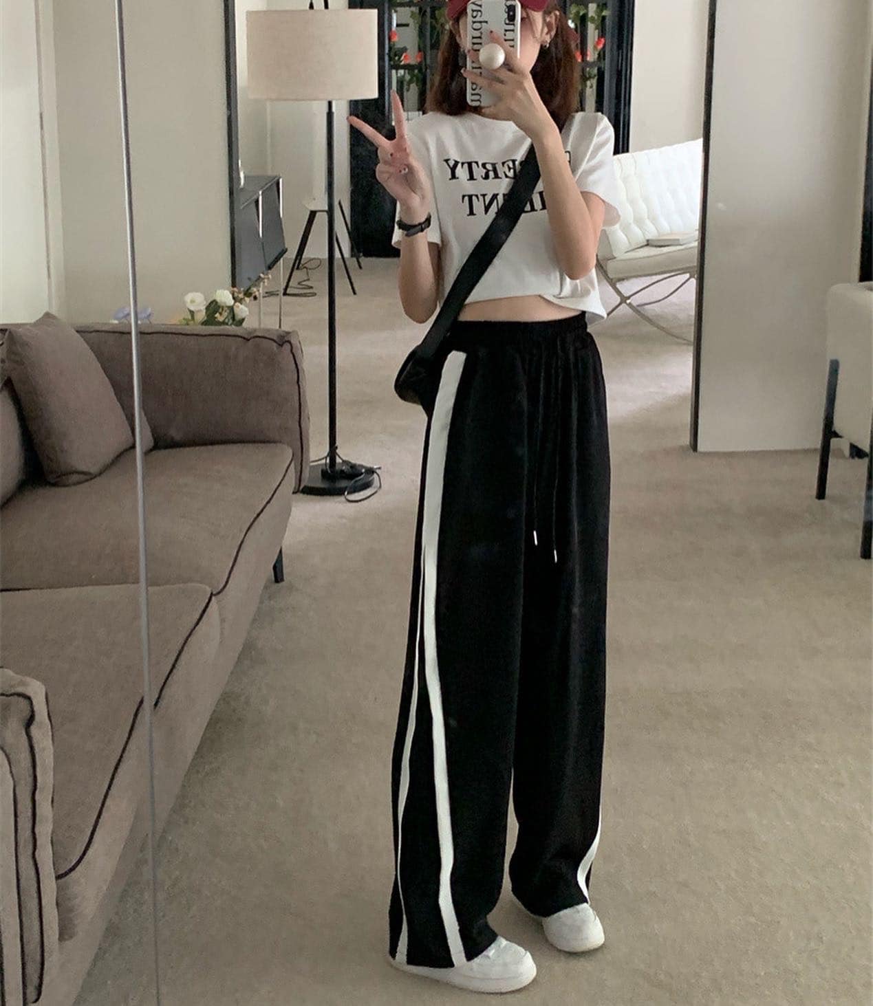 High Waist Stretchable B&W Pants
