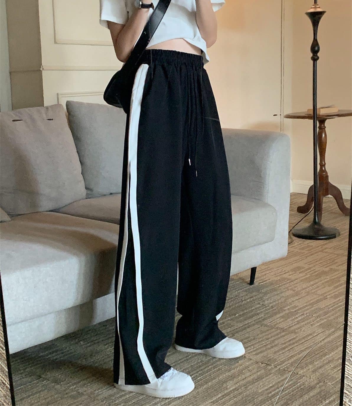 High Waist Stretchable B&W Pants
