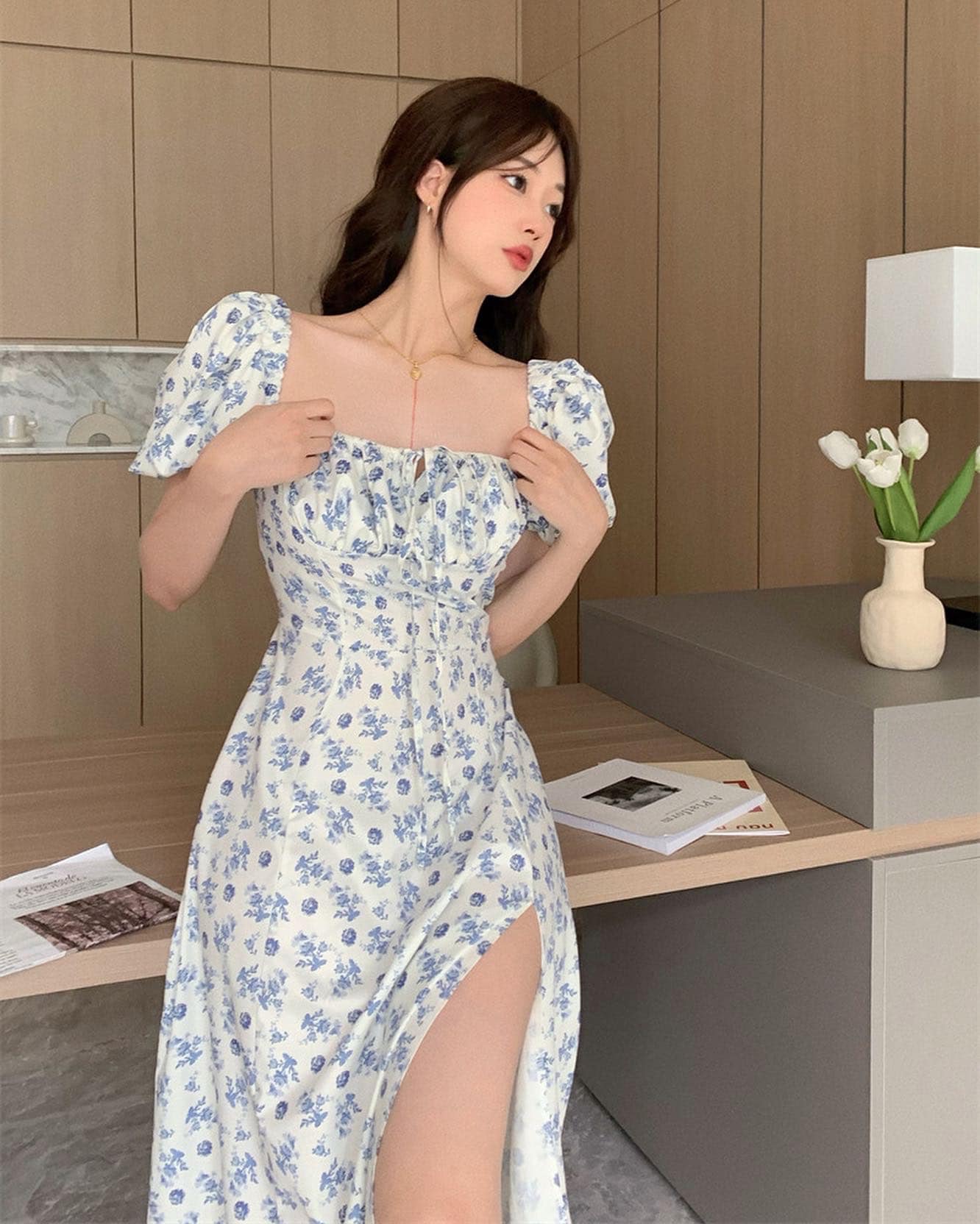 French Floral Maxi Dress