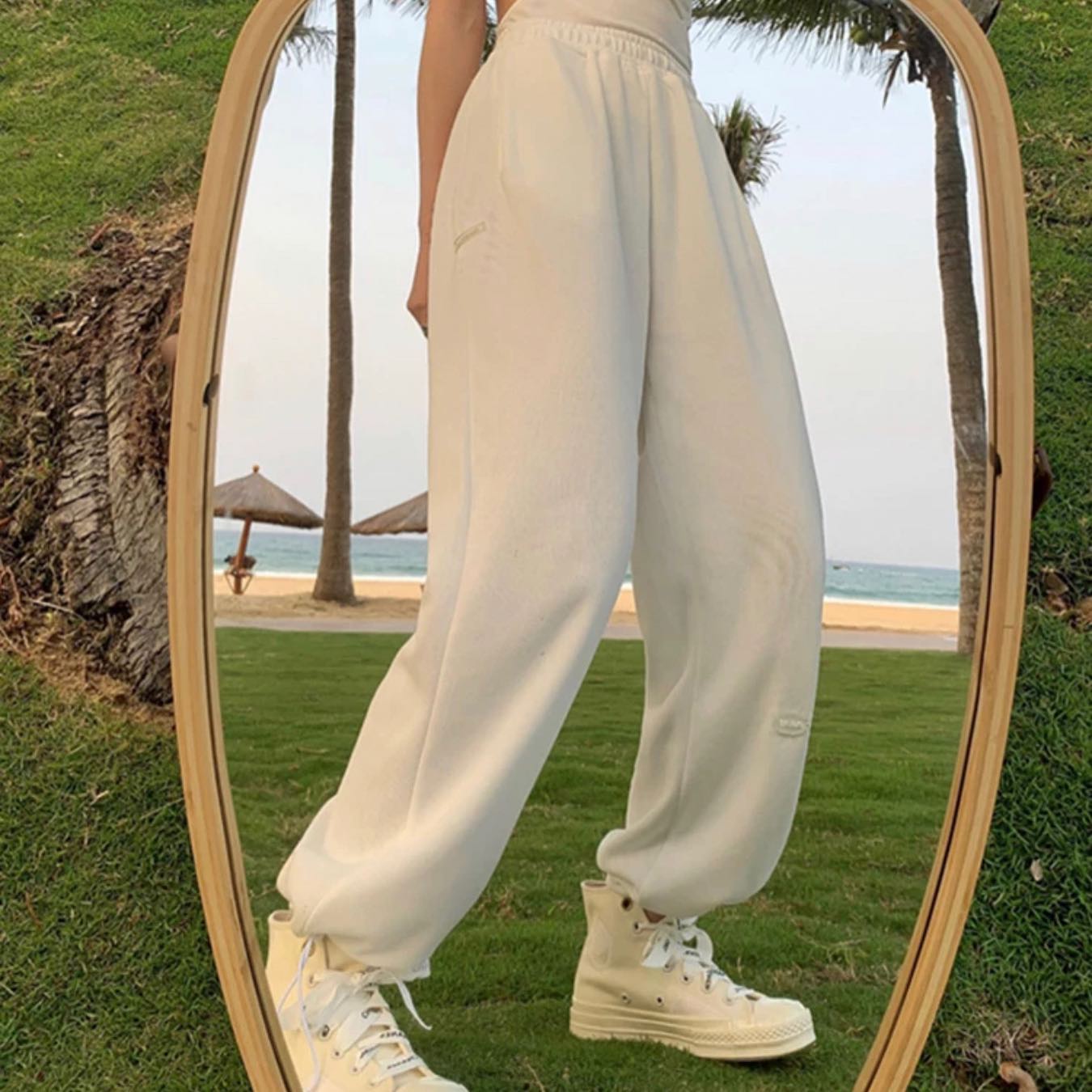 High waist strappy pants