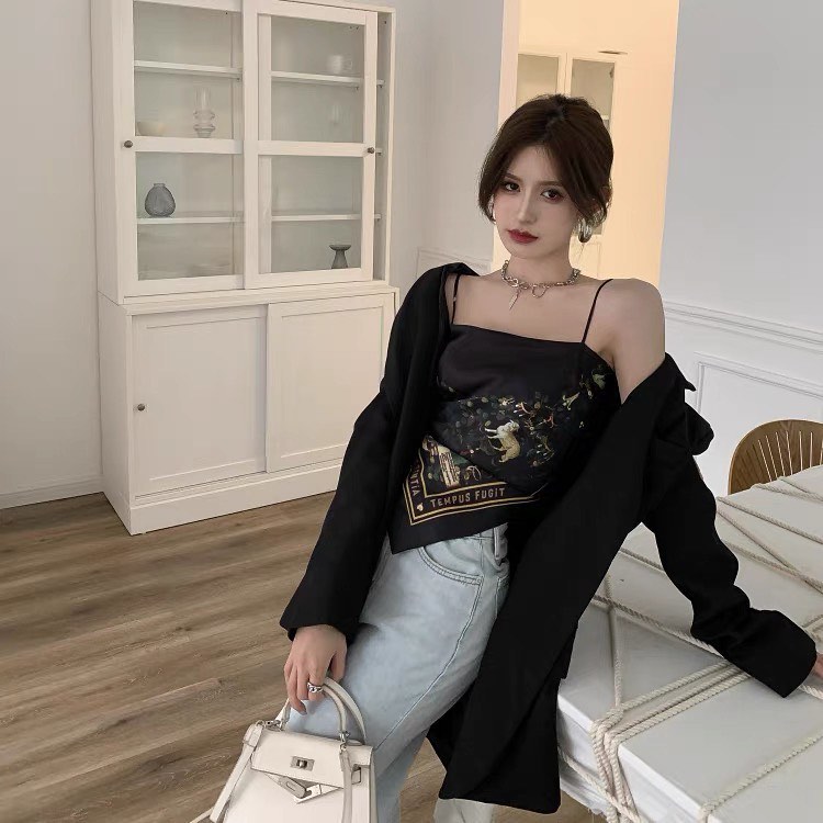 Black self tie scarf