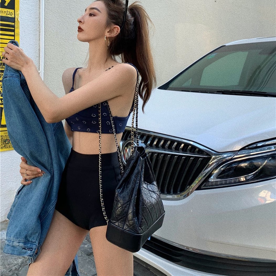 Black super high waist shorts