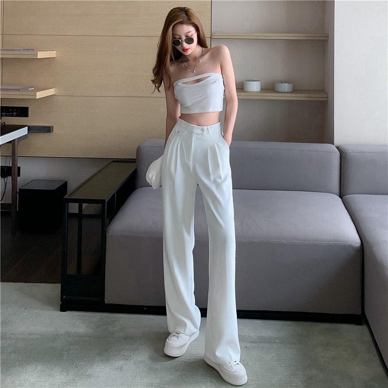 High waist suit long pants