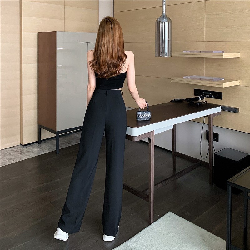 High waist suit long pants