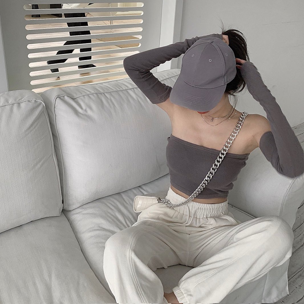 Crop tube with sleeves