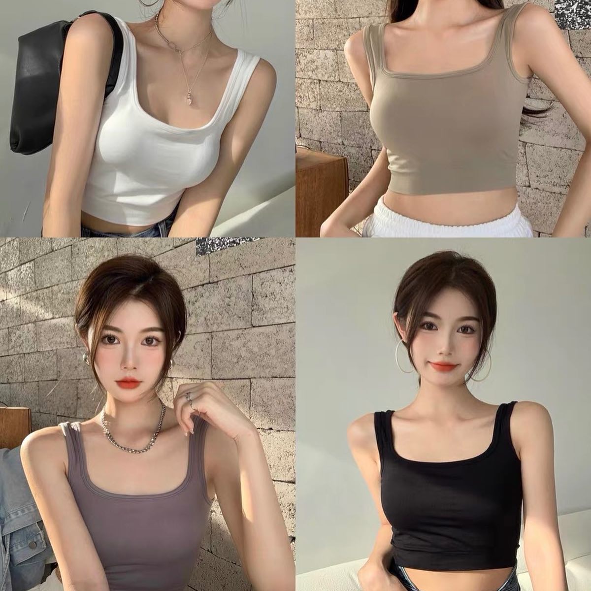 Padded wide neck crop top